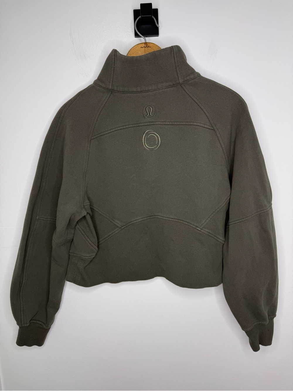 LULULEMON Army Green Scuba Oversized Funnel Neck Half Zip Jacket - Picture 6 of 8